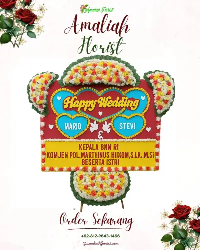 Karangan Papan Bunga Pernikahan di Jatibening Baru